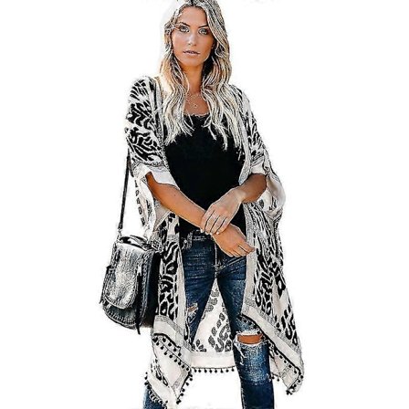 Dame Strand Hawaiisk Ferie Lang Kimono Cardigans Badedrakt Cover Ups-xindaren