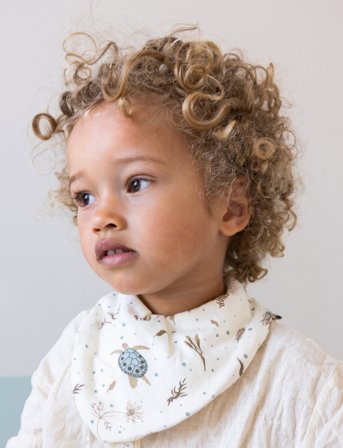 Cam Cam Copenhagen Bandana Bib, Jersey, 2-Pack - Gots - Bows - Cream - ONE SIZE