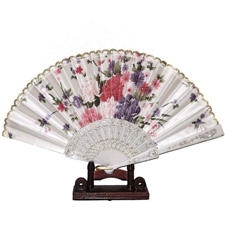 Solvifte - Blomster i chiffon med plastbase - Hvit