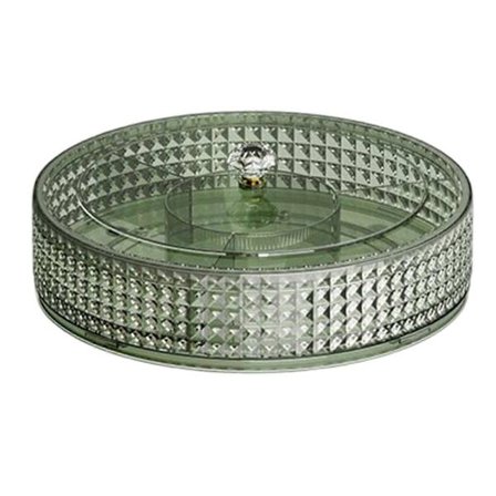 Frugtfad, opdelt serveringsfad med låg, rundt fad madopbevaringsbeholder, ruminddelt boks klar organizer til slik, frugt, nødder,