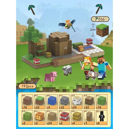 192 bitar Magnetisk Byggnadsblock Min Magnet World Set Leksaker