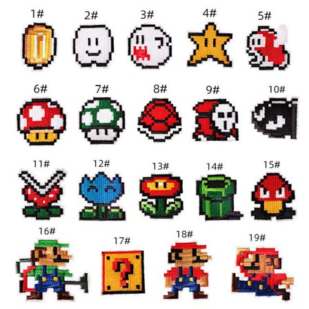 19 stykker broderte strykejern-på lapp, broderte klistremerker strykejern på lapper sy-på merker klistremerker for klær, ryggsekker, jeans, hatter, 