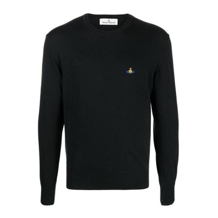 Vivienne Westwood MAN Round Neck Black Strik Sort, Herre Strik