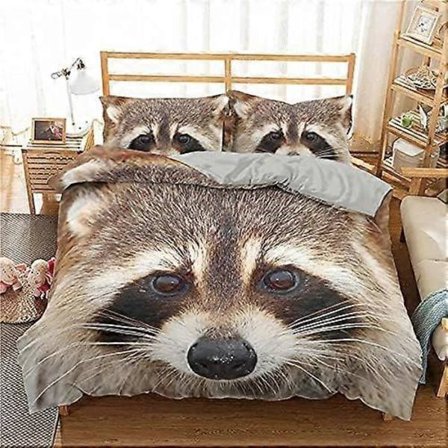 Sengetøy med rød panda for tenåringer Barnesengesett Vaskebjørn Mikrofiber Dynetrekk for voksne Pustende Lettstelt