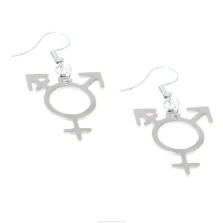 Earrings - Transgender Symbol - Stainless steel