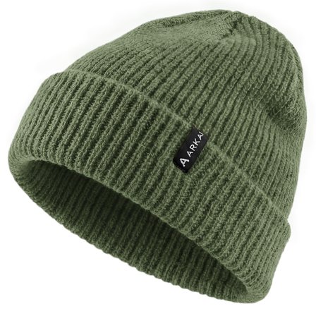 Nordic | Bosgroene geribde beanie in vissersstijl voor mannen - Beanie mutsen
