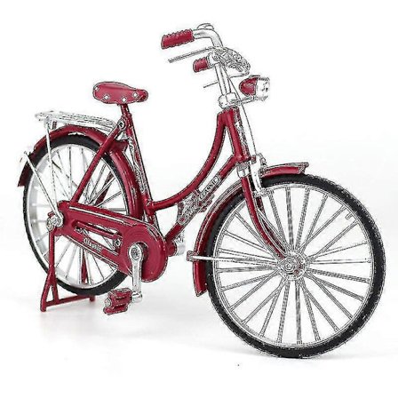 1:10 Legering Klassisk Retro Cykel Model Ornament Rød