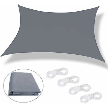 Udendørs Have Vandtæt Solsejl (2 x 3 Meter Grå) til Beskyttelse af Indendørs og Udendørs Møbler