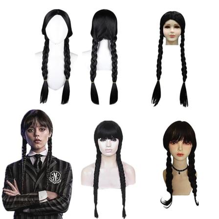 Keskiviikko Addams Aikuisten Lapsi Keskiviikko Cosplay Peruukki V Adult A