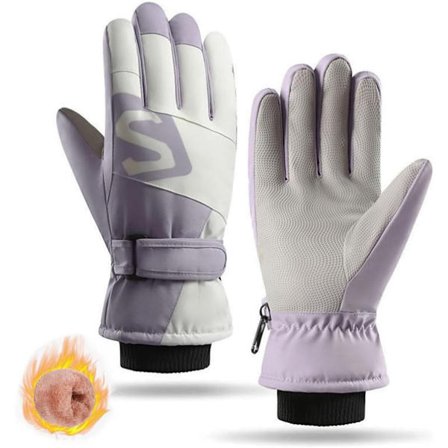 Vinterhandsker til kvinder - Touchscreen Vandtætte Vindtætte Snehandsker Koldt Vejr - Kompatible med Ski - Lilla