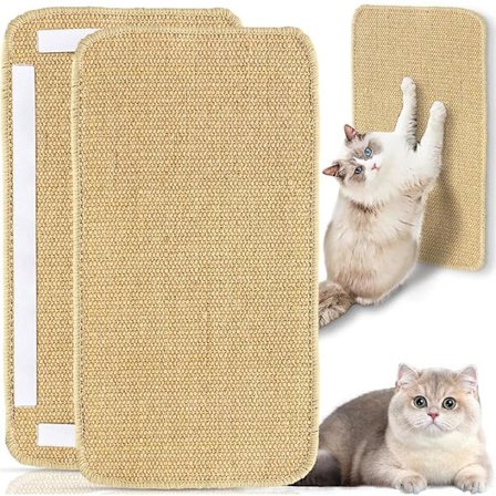 Stykke Kradsemåtte til Katte, 50 x 25 cm Naturlig Sisal Kradsemåtte til Katte, Skridsikker Horisontal og Vertikal Kradsemåtte til Katte, Beskytter 