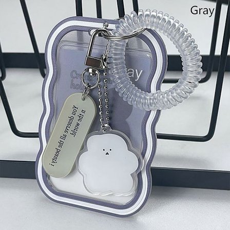 Transparent busskortshållare nyckelring prydnader skydd - rea