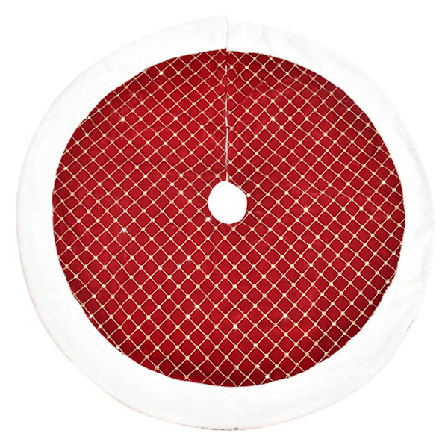 Julgransskjort med paljetter, rutig kant, tålig, festdekoration, julgransmatta