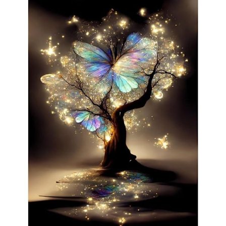 Diamond Painting Kits til voksne - Træ DIY 5D Diamond Art Kits Fuld Drill Diamond Dots Malerier med Diamanter Gem Kunst og Håndværk Hjem Vægindretning