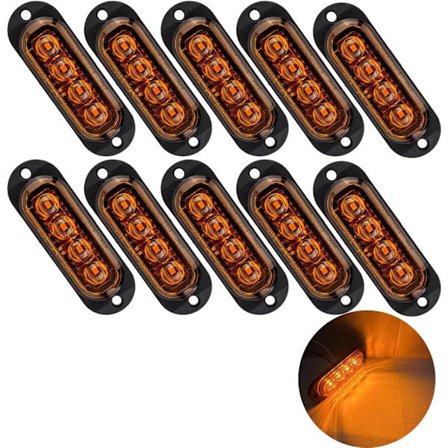 [LLC] 10X 4 LED Sidemarkeringslys 12/24V LED Positionslys Trailerlampe 3000K Advarselslys Til Lastbil Autocamper Campingvogn (Gul)