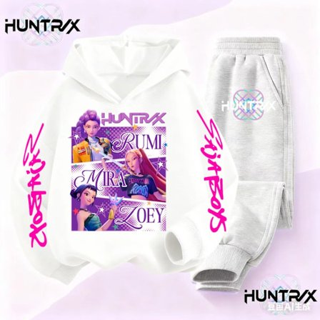 Lasten hupparisetit Kpop Demon Hunters Saja Pojat Villapaita Tytöt Pojat Collegepaidat Anime Verryttelypuku Syksy Rento Lasten Vaatteet