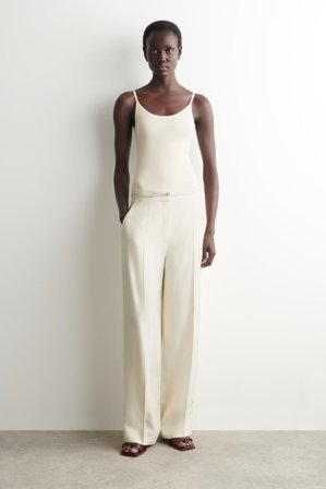 COS Women's Slim Fit Jersey Cami Top in White