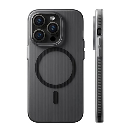 iPhone 15 Pro Mobilskal Korrugerad Anti-Halk - Svart