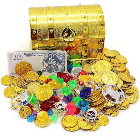 Pirat Skattekiste Legetøjskasse Antik Farve til Festartikler Rekvisitter Dekoration Opbevaring Skattekiste til Børn