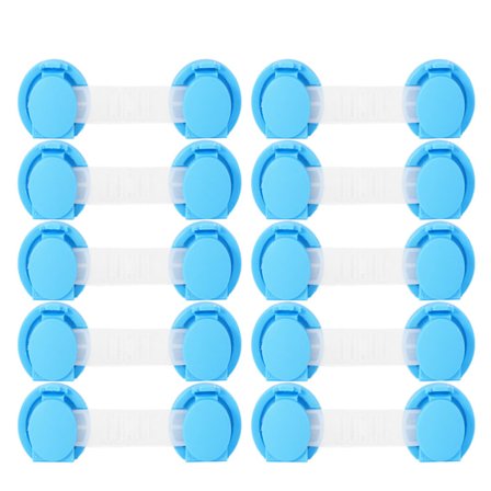 10 stk. 10 cm blå babysikkerhedsskabslåse børnesikring møbler køleskabslåse