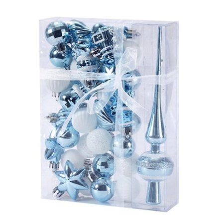 34 juldekorationer Set, spricksäker plast, julgransdekoration