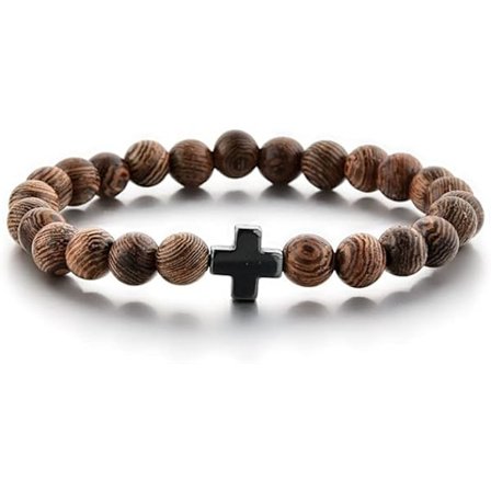 Kristne Bøn Perler Armbånd – Træperler & Kors, ZQKLA