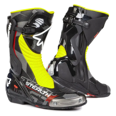 Stylmartin Stealth Evo Air MC-Skor Svart/Fluo Gul 44