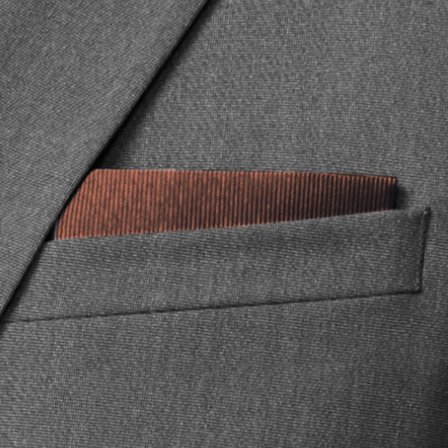 Terrakotta Grosgrain Lommetørkle for menn - Ensfargede Lommetørklær