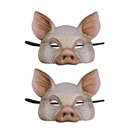 2 stk. Halvmaske Dyremaske Grismaske Til Fest Festival Halloween Maskerade Fancy Ball Cosplay (pink)