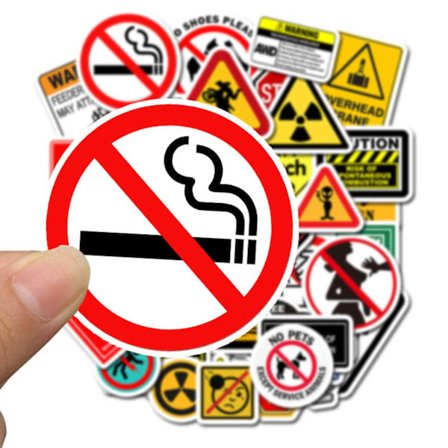 50-pakkaustarratarrat Varoitussymbolit