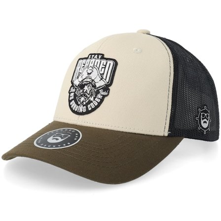 Bearded Man - Svart trucker Caps - No Shave Codex Ivory/Forest/Black Trucker @ Hatstore