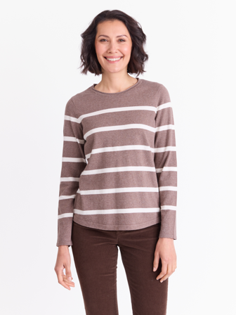 MATCH - Lucilla genser - Va Vite - Str. XS - Dame - Gensere & Cardigans - Brun - 80% bomull, 20% nylon