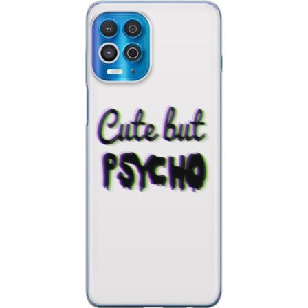 Kompatibel Mobilcover til Motorola Edge S Rainbow-farvet legetøjsfigur med et glad ansigt og farverige cirkler i en legesyg studieillustration