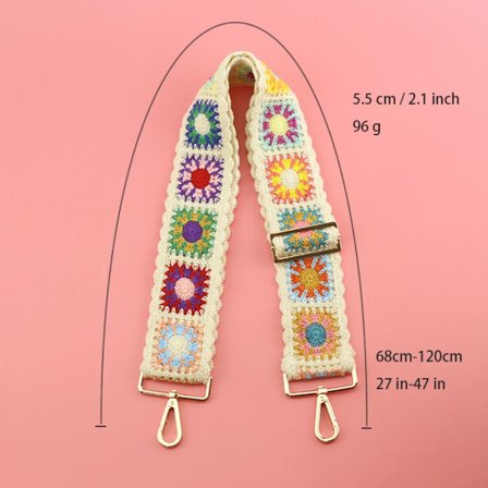 Crossbody Bag Bälte Vintage mönstrad väskrem AA