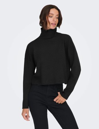 ONLY Onlama Life Ls Rib Rollneck Cc Knt - Black - S