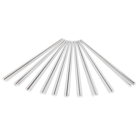 10 paria liukumattomia uudelleenkäytettäviä 316 ruostumattomasta teräksestä valmistettuja syömäpuikkoja aikuisille