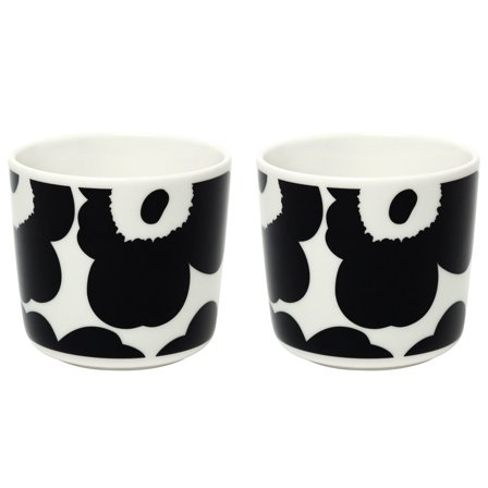Marimekko Unikko kaffekopp 2 dl, 2-pack, svart/vit | Dukning & Servering > Muggar & Koppar > Kopp | Bagaren och Kocken