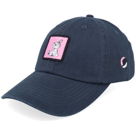 Moomin - Blauw unconstructed Cap - "Little My Washed Navy Dad Cap " @ Hatstore