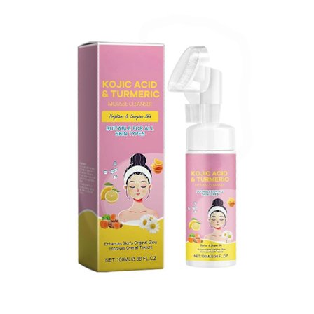 Kojic Acid gurkemeje Mousse renseprodukt, fugtgivende og hydrerende, skånsom renseprodukt, rensende skummende renseprodukt