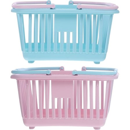 2 stk. Miniatyr Lekekurver Barn Matkurv med Håndtak Påskekurver Kjøkken Leker Late som Lek Små Oppbevaringskurver Leker for Barnefestgaver