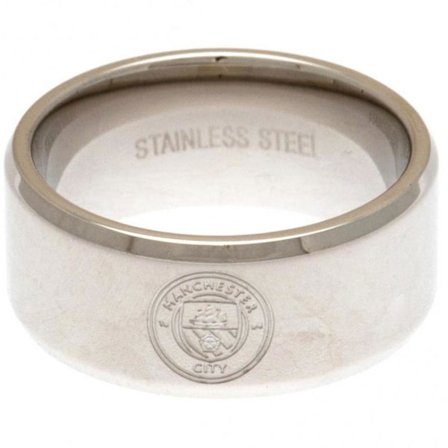 Manchester City FC Crest Band Ring S Silver