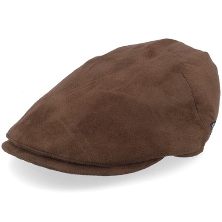 CTH Ericson - Braun Cap - Fergus Faux Suede Brown Flat Cap @ Hatstore