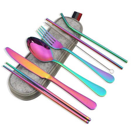 8-delad Campingbestickset, Bestickset i Rostfritt Stål, Resa