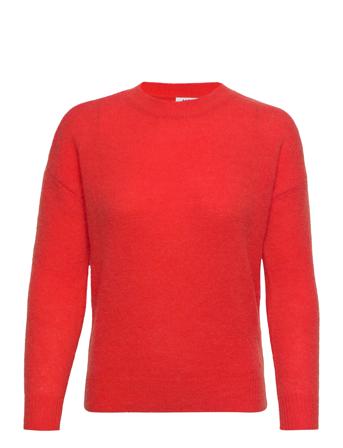 Mschfemme Mohair O Pullover Pullover Striktrøje Rød MOSS COPENHAGEN