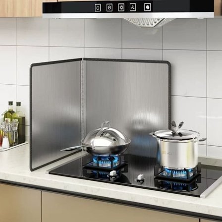 Foldbar stænkskærm i rustfrit stål – køkkenstænkskærm til komfur, let at rengøre