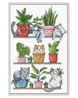 Broderipakke Bilde Katter og blomster - Andriana