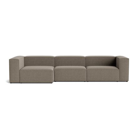 Luksus Lissabon Chaiselong Sofa, Venstrevendt, Nordic Grå, Holdbar Kvalitetsstof, 360x130x72cm - Modulsofa med Ramme af Krydsfiner & Mange Lag Skum