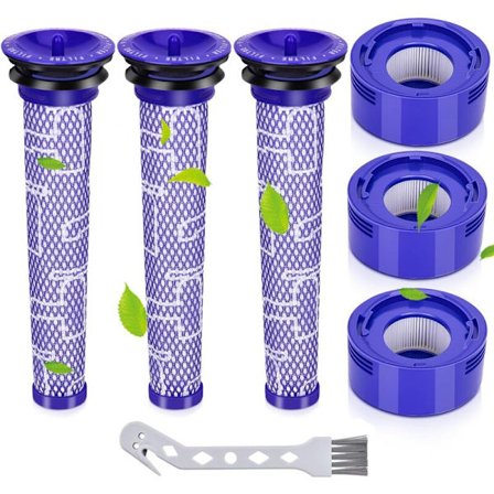 7 stk. for- og erstatningsfiltersæt til støvsuger, til V8 og V7 ledningsfrie støvsugere, inklusive 3 efterfiltre og HEPA-filtre