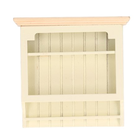 Dukkehusskap Miniatyrmodell Fint Håndverk Kompositt Tre Miniatyrutstillingsveske Kremfarget