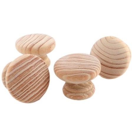 Naturlig treknapp for skap og skuff i furu, ubehandlet, 40 mm (8-pakning)
